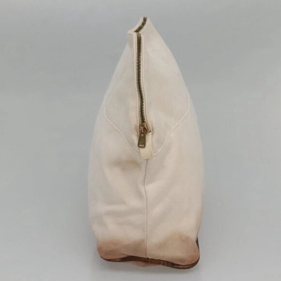 HERMES Bolide Pouch Canvas 2Set Beige Red Silver Auth - Picture 5 of 15